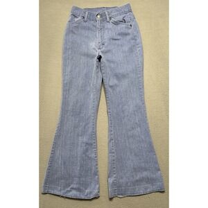 Vintage H.I.S Jeans Womens 25x328 Blue Flare Boho Distressed Faded Light‎ Denim